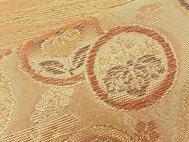 平和屋着物◎六通柄袋帯 ヱ霞宝尽くし 金糸 正絹 逸品 BAAL3199if