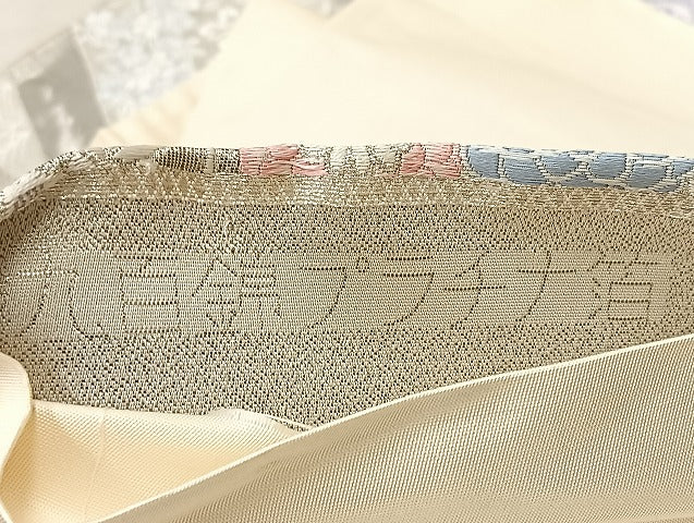 平和屋着物◎六通柄袋帯 唐織 御所車花鳥文 九百錦 プラチナ箔 正絹 逸品 BAAL4124if