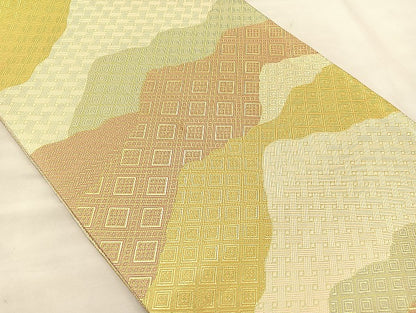 平和屋着物◎佐賀錦 六通柄袋帯 道長文様 金糸 正絹 逸品 BAAL4126if