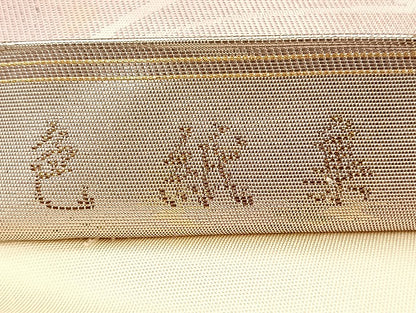 平和屋着物◎六通太鼓柄袋帯 色紙集 金糸 正絹 逸品 BAAL7171di