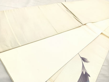 平和屋着物◎太鼓柄袋帯 草花文 正絹 逸品 BAAL0190cm