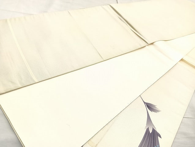平和屋着物◎太鼓柄袋帯 草花文 正絹 逸品 BAAL0190cm