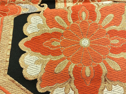 平和屋着物◎六通柄袋帯 唐織 蜀江花文 金糸 正絹 逸品 BAAL0196cm