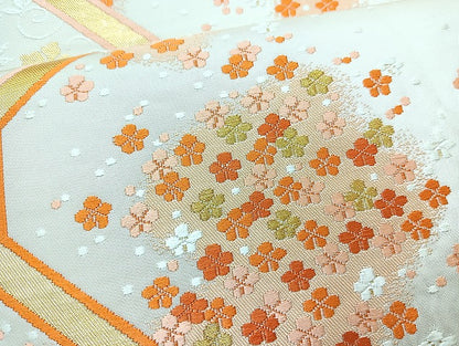 平和屋着物◎六通柄袋帯 唐織 蜀江花文 金糸 正絹 逸品 BAAL1024cm