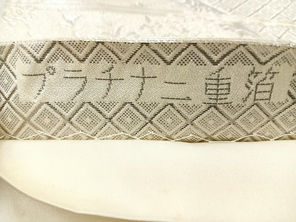 平和屋着物◎六通柄袋帯 唐織 裂取華鳥文 正絹 逸品 BAAL1034cm