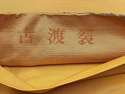 平和屋着物◎六通柄袋帯　唐織　古渡裂　金糸　正絹　逸品　BAAL3382cm