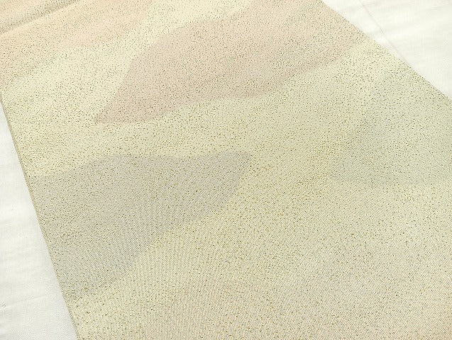 平和屋着物◎西陣 六通柄袋帯 霞文 金通し地 正絹 逸品 BAAL3389cm