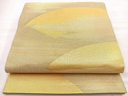 平和屋着物◎六通柄袋帯 地紙文様 金糸 正絹 逸品 BAAL6842cm