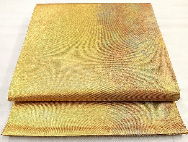平和屋着物◎六通柄袋帯 霞文 引箔 鈴乃屋扱い 正絹 逸品 BAAL6870cm