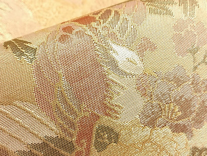 平和屋着物●佐賀錦 六通柄袋帯 鳳凰束ね熨斗有職文 金糸 正絹 逸品 BAAL0667du