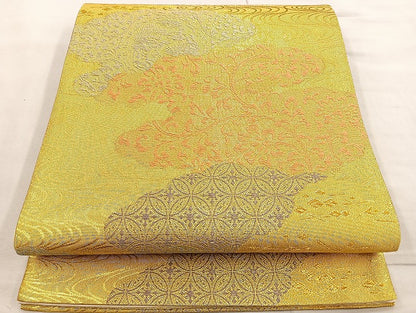 平和屋着物●六通柄袋帯 唐織 古代宮廷文様 金糸 正絹 逸品 BAAL6123ea