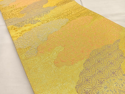平和屋着物●六通柄袋帯 唐織 古代宮廷文様 金糸 正絹 逸品 BAAL6123ea