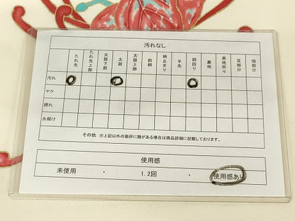 平和屋着物◎九寸名古屋帯 手描き 草花文 金彩 正絹 逸品 AAAM4190sg