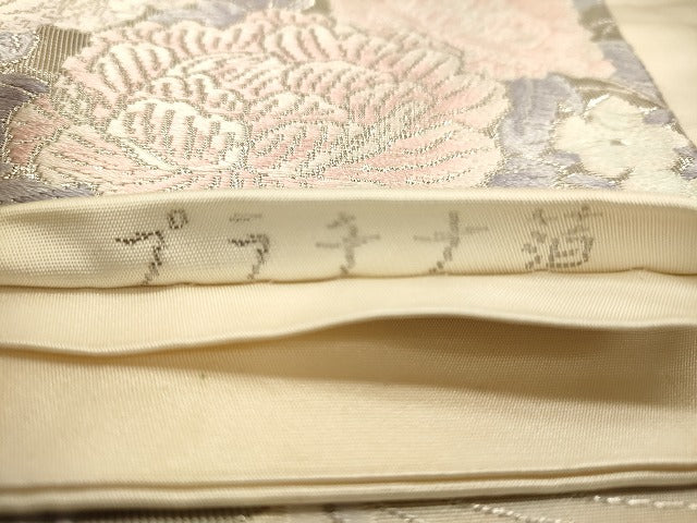 平和屋着物◎六通柄袋帯 唐織 清春鳳凰文 プラチナ箔 正絹 逸品 DAAJ7763fc