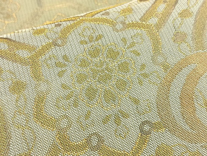 平和屋着物●六通柄袋帯 光琳草花文 金糸 正絹 逸品 BAAJ2446ab