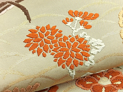 平和屋着物●六通柄袋帯 唐織 雪輪花文 金糸 正絹 逸品 BAAJ2488ab