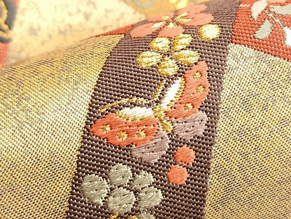 平和屋着物◎六通柄袋帯 唐織 能衣鬘帯文 金糸 引箔 正絹 逸品 BAAL2141du