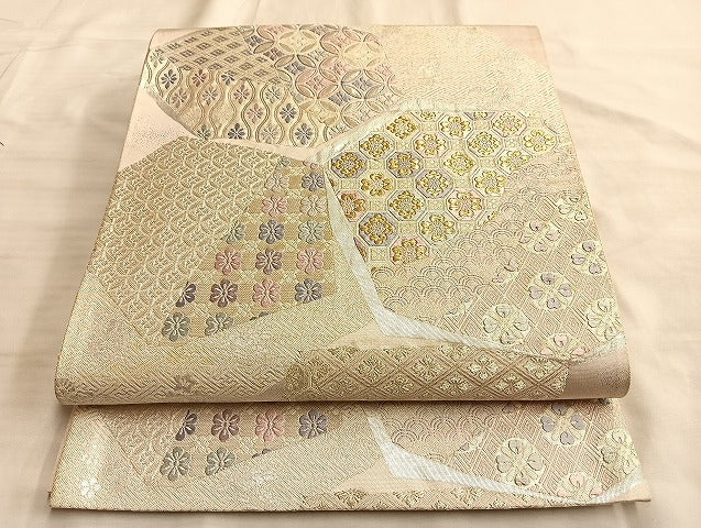 平和屋着物◎六通柄袋帯 切嵌有職文様 正絹 逸品 BAAL2165du