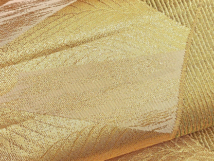 平和屋着物●六通柄袋帯 鳳凰源氏車文様 金糸 正絹 逸品 BAAL2183du