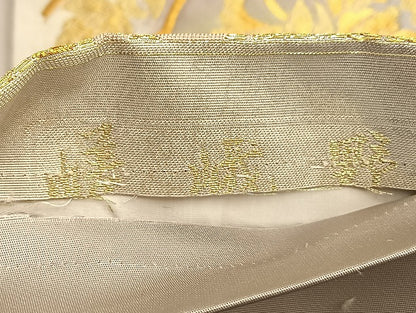 平和屋着物●六通柄袋帯 嵯峨野 鳳凰花文 金糸 引箔 正絹 逸品 BAAL2208du