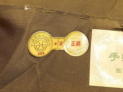 平和屋着物◎西陣 太鼓柄袋帯 吉祥文 福寿袋帯 手織 金銀糸 正絹 逸品 BAAL2275du
