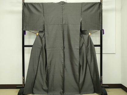 平和屋本店●超希少　本場黄八丈　黒八丈　紬　たつみ綾織　逸品　未使用　3s3576