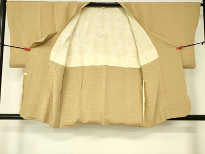 平和屋着物■道行コート　蜂蜜色　正絹　逸品　DAAK9014cm