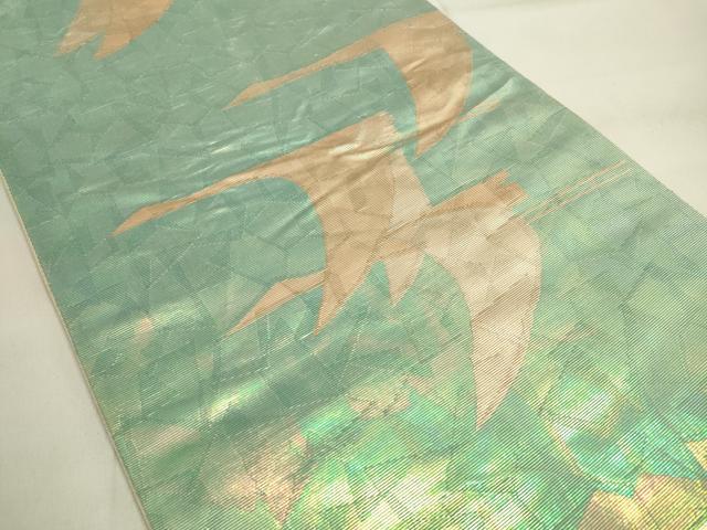 平和屋着物◎六通柄袋帯 飛鶴文 金糸 正絹 逸品 DAAK8147bc
