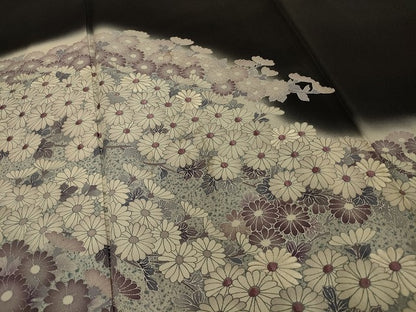 平和屋着物■豪華黒留袖 刺繍 銀彩 正絹 逸品 AAAN8629jd