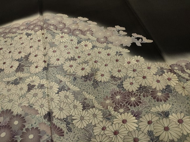 平和屋着物■豪華黒留袖 刺繍 銀彩 正絹 逸品 AAAN8629jd