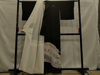 平和屋着物■豪華黒留袖 刺繍 銀彩 正絹 逸品 AAAN8629jd
