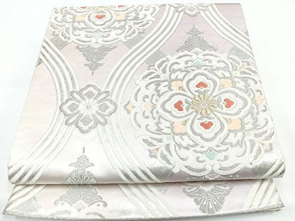 平和屋着物◎六通柄袋帯 唐織 吉祥花文 金銀糸 正絹 逸品 DAAL3570cd
