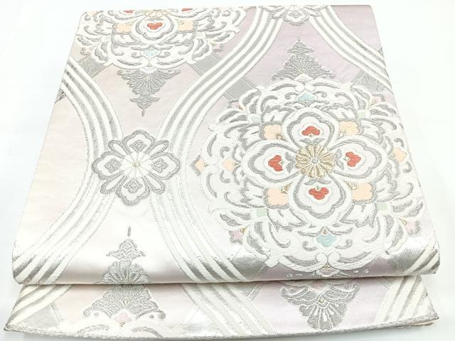 平和屋着物◎六通柄袋帯 唐織 吉祥花文 金銀糸 正絹 逸品 DAAL3570cd