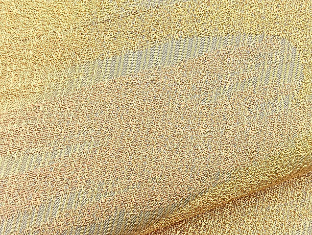 平和屋着物●六通柄袋帯 綴れ 霞文 金糸 正絹 逸品 BAAM2805ea
