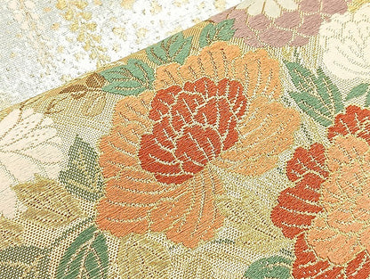 平和屋着物●六通柄袋帯　唐織　蒔絵　金糸　正絹　逸品　BAAN2041if