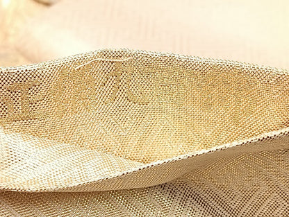 平和屋着物●本佐賀錦　六通柄袋帯　扇面花文　金糸　正絹　逸品　BAAN2030if