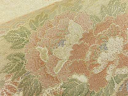 平和屋着物●本佐賀錦　六通柄袋帯　扇面花文　金糸　正絹　逸品　BAAN2030if