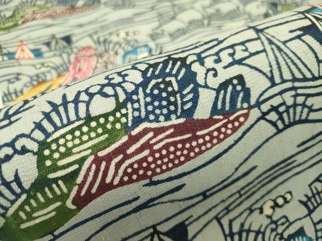 平和屋本店○希少 本場琉球紅型 染さくはら 佐久原俟子作 九寸