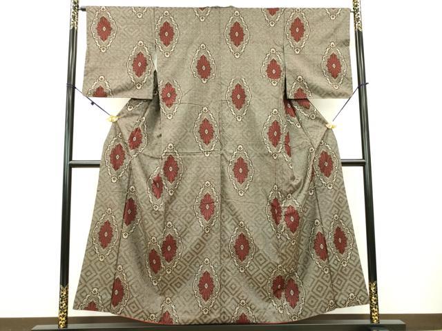 平和屋着物●希少　本場大島紬　龍郷絣　花菱文　正絹　逸品　DAAL1657fe