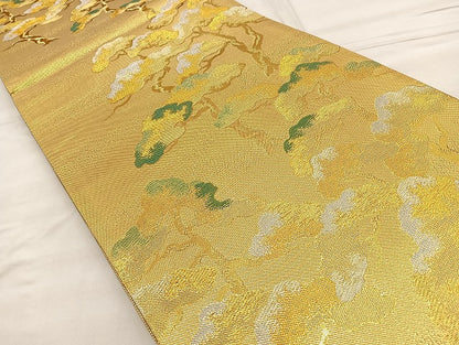 平和屋着物■六通柄袋帯 松 金銀糸 正絹 逸品 BAAN5652ea