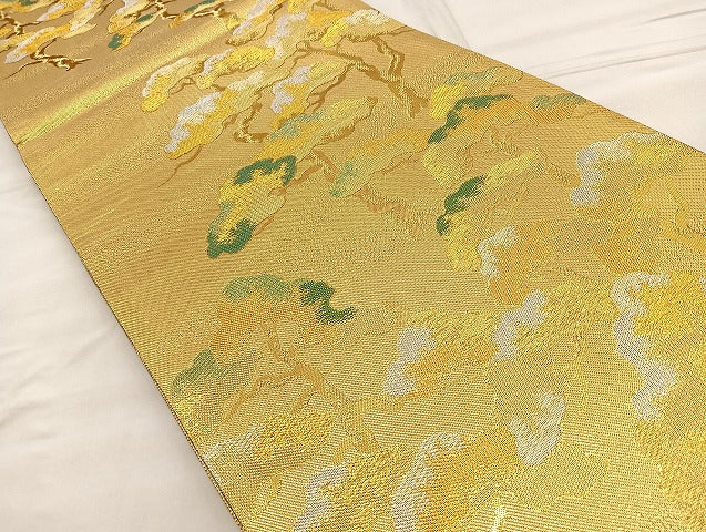 平和屋着物■六通柄袋帯 松 金銀糸 正絹 逸品 BAAN5652ea