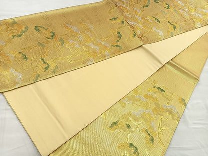 平和屋着物■六通柄袋帯 松 金銀糸 正絹 逸品 BAAN5652ea