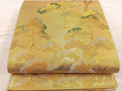 平和屋着物■六通柄袋帯 松 金銀糸 正絹 逸品 BAAN5652ea