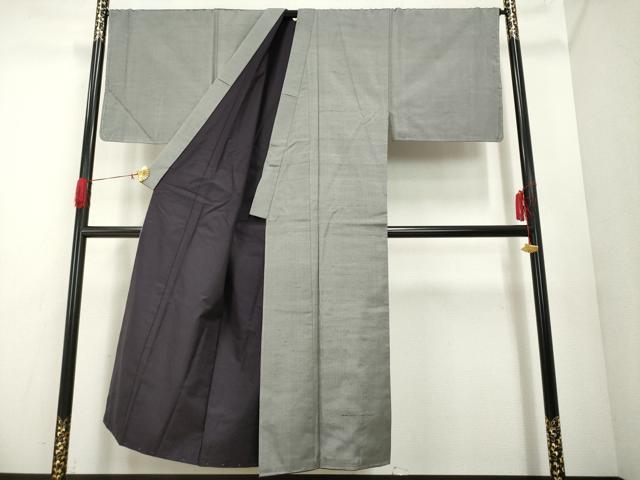 平和屋着物●男性　紬　アンサンブル　煤色　キングサイズ　正絹　逸品　未使用　AAAO1262ck