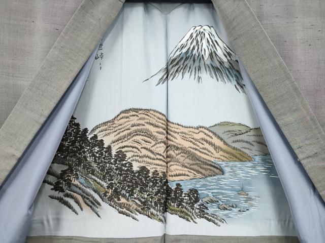 平和屋着物●男性　紬　アンサンブル　煤色　キングサイズ　正絹　逸品　未使用　AAAO1262ck
