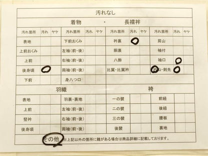 平和屋着物■長襦袢　無双仕立て　草花地紋　正絹　逸品　AAAO3196cg