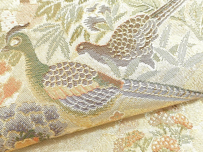 平和屋着物■佐賀錦 六通柄袋帯 地紙花鳥文 金糸 正絹 逸品 CAAL5394fb