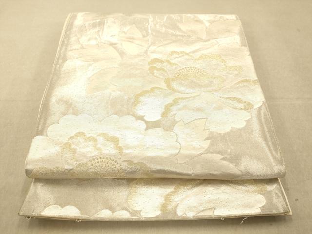 平和屋着物◎六通柄袋帯 牡丹文 金銀糸 正絹 逸品 AAAP6049fw