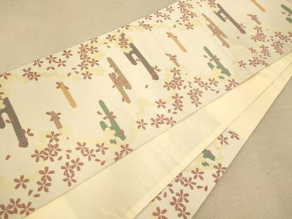 平和屋着物◎六通柄京袋帯 エ霞舞桜文 AAAP6053fw