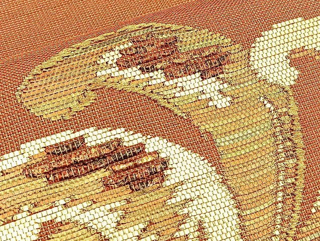 平和屋着物●西陣 太鼓柄袋帯 立波文 金糸 やまと誂製 正絹 逸品 BAAO4312ea